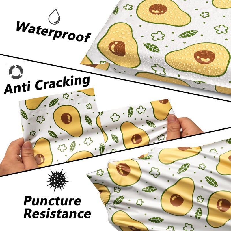 Vapulcio Poly Mailers 10x13 Inch 25 Pcs - Avocado printed Shipping Bags, 2.4mil Thickness, Waterproof and Tear Resistant Mailing Envelopes, Self-Sealing Packaging Bags for Small Business - Image 4